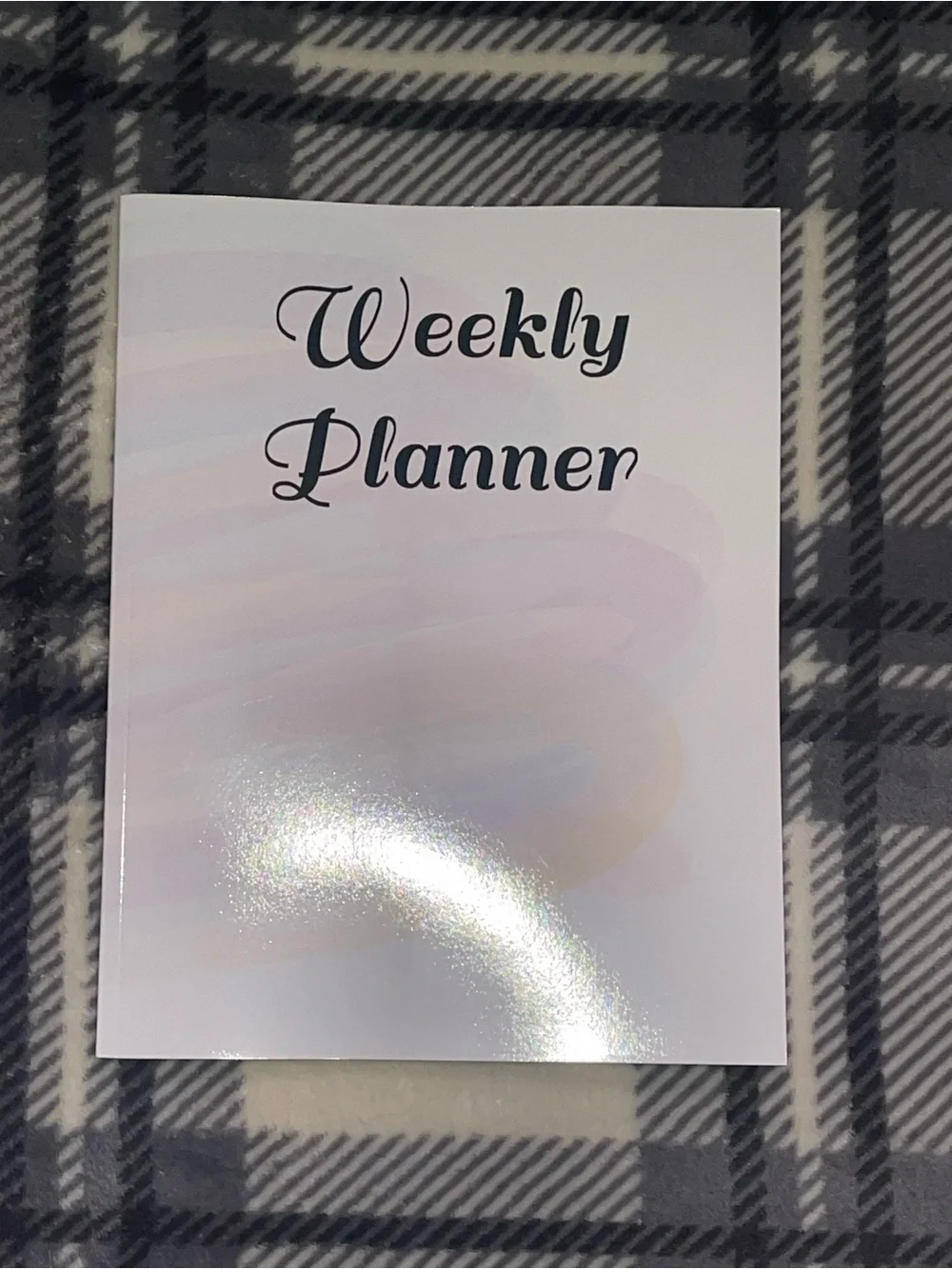 No Dates - Weekly Planner Notebook — Pastel Swirl Cover Minimalistic Lightweight